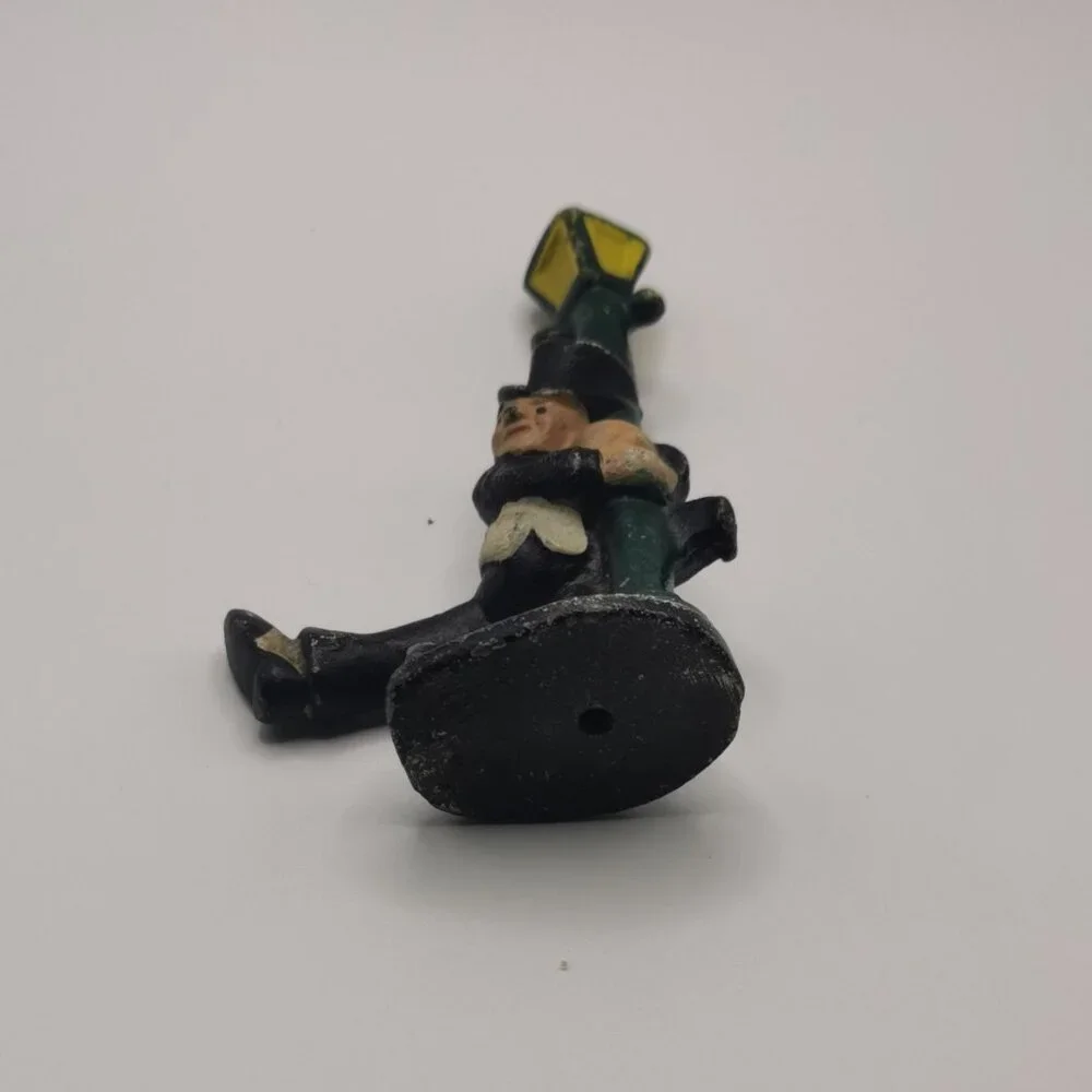 Vintage‎ Cast Iron bottle opener, Figure, Man Holding On Lamppost, 4.25